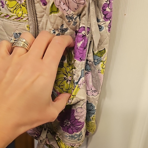 Vera Bradley Floral Quilted Laptop Backpack in Purple and Green - Picture 8 of 12